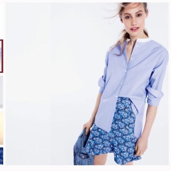 J. Crew Flounce skirt blue floral print sz 12 - Picture 2 of 8